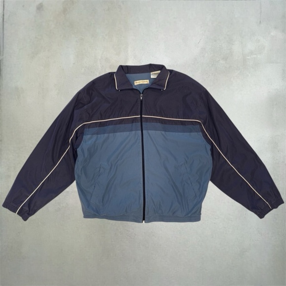 Vintage‎ Munsingwear Men Blue Colorblock Windbreaker Jacket Full Zip Large